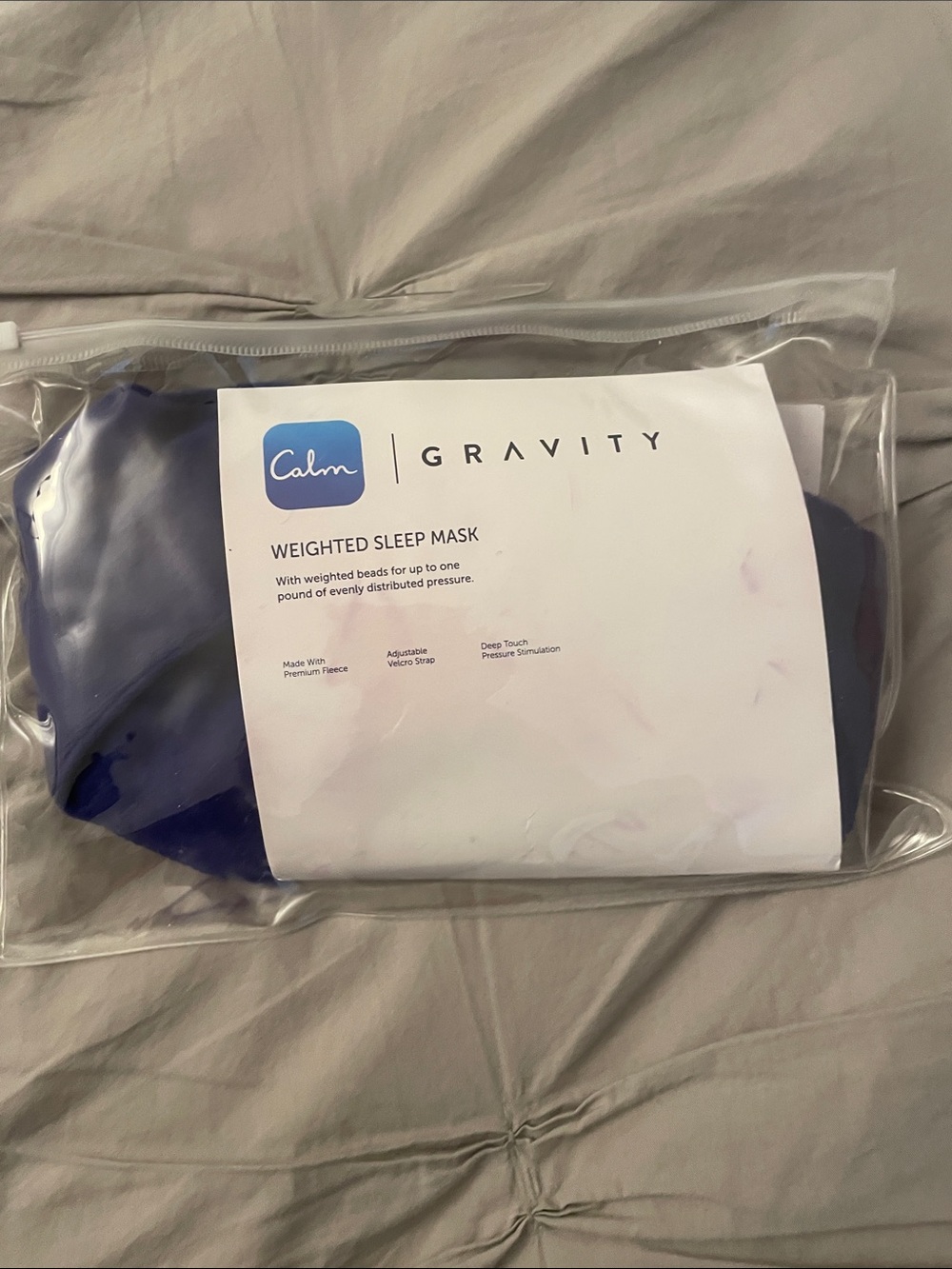 Calm x Gravity Weighted Sleep Mask - Deep Blue